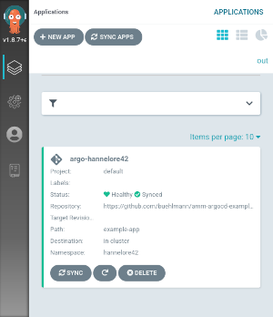 Application overview (synced state)